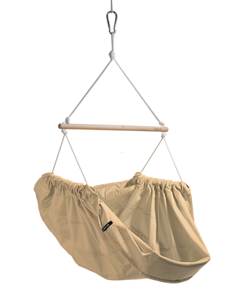 Hängender Schaukelstuhl beige meliert HOJDAVAK MAXI mit Kissen - Outdoorstoff
