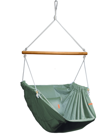 Závěsné houpací křeslo olivové HOJDAVAK MAXI s polštářkem - outdoor tkanina
